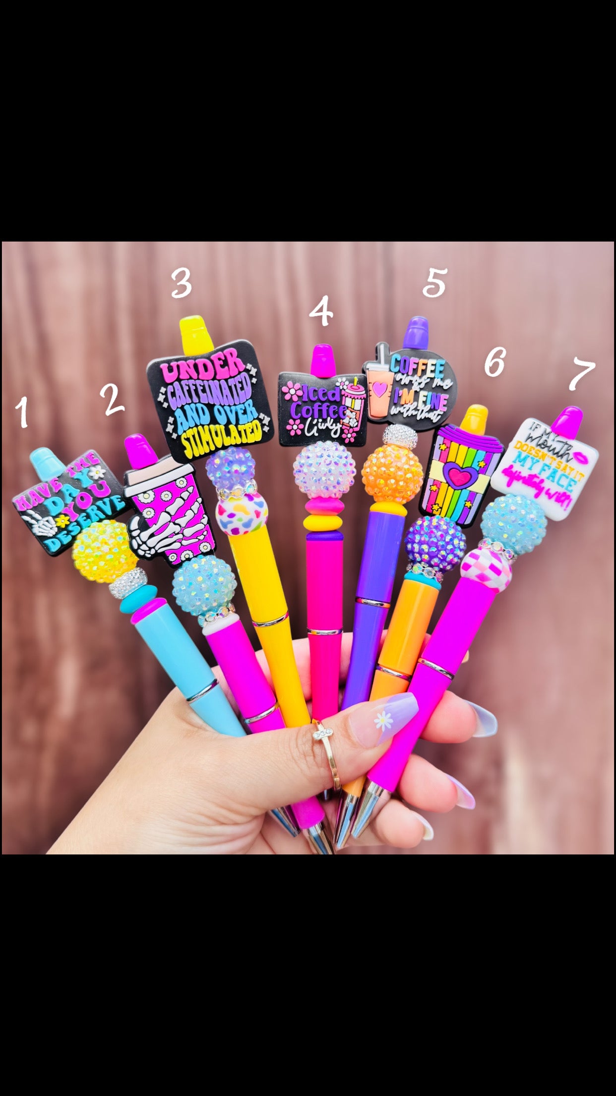 Snarky & Coffee Beaded Pen