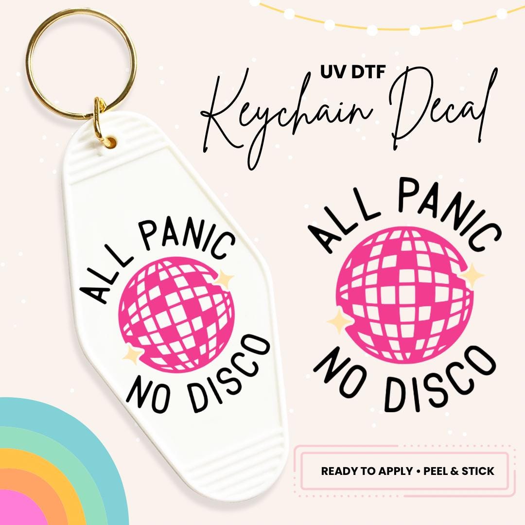 UV DTF Sticker For Retro Motel Keychain- Ready To Apply- No Heat Needed - Ready to Ship!