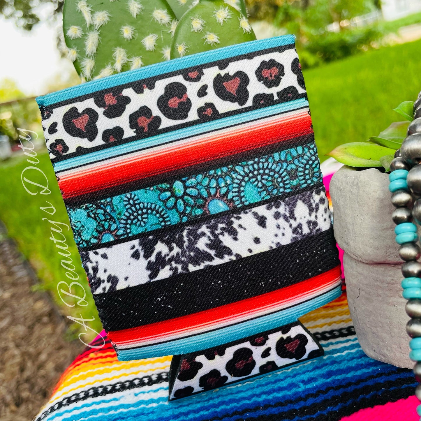 RC18 Turquoise Leopard Cow Print