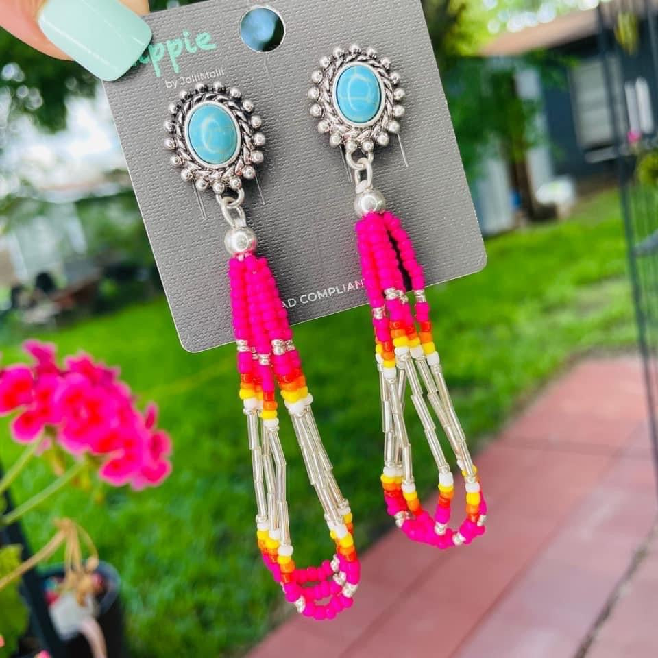 Long Beaded Earrings