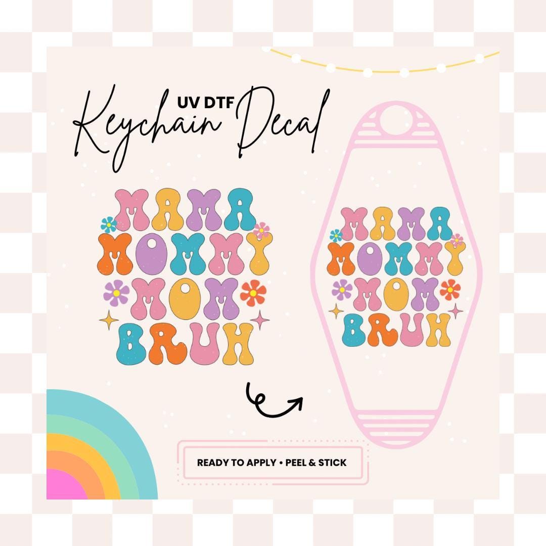 UV DTF Sticker For Retro Motel Keychain- Ready To Apply- No Heat Needed - Ready to Ship!