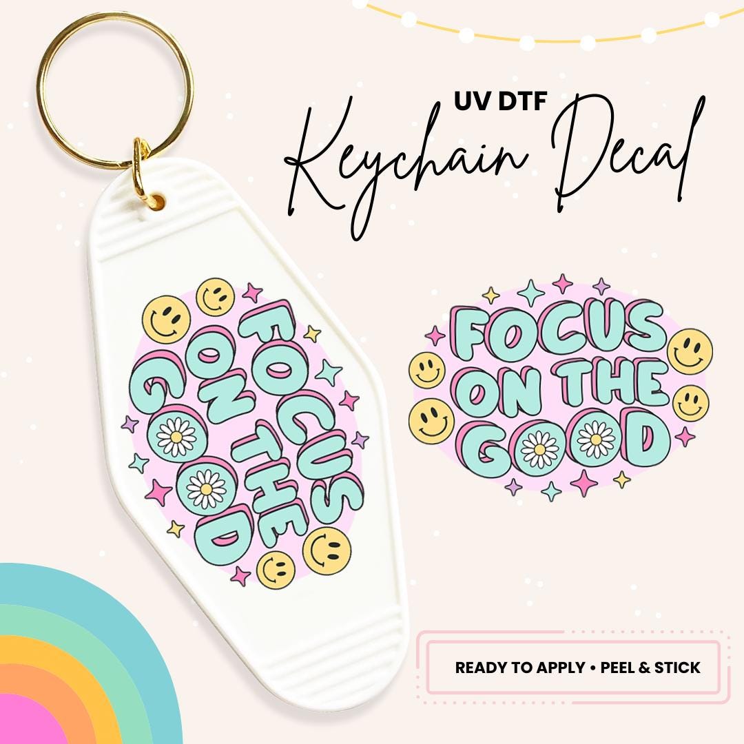 UV DTF Sticker For Retro Motel Keychain- Ready To Apply- No Heat Needed - Ready to Ship!