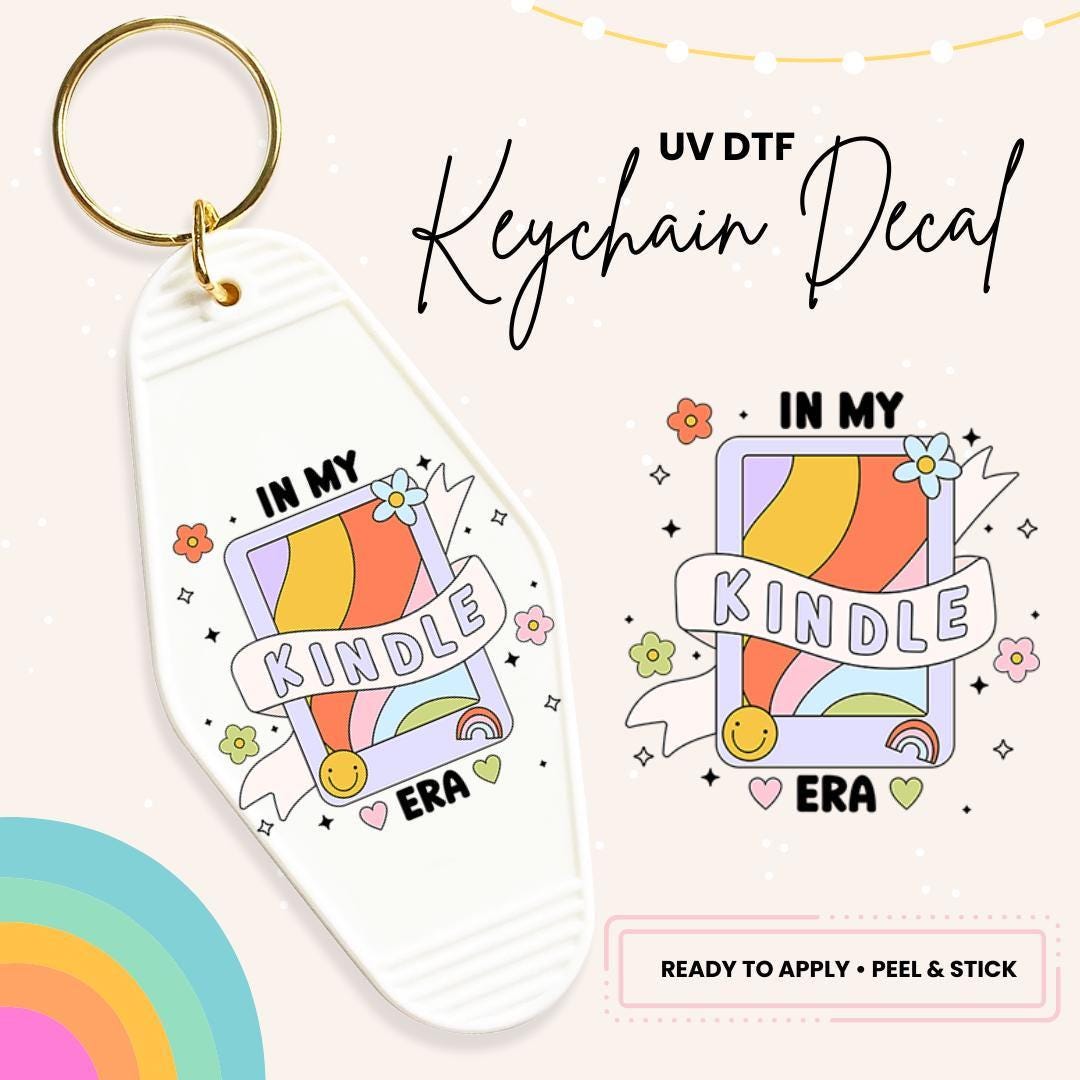 UV DTF Sticker For Retro Motel Keychain- Ready To Apply- No Heat Needed - Ready to Ship!