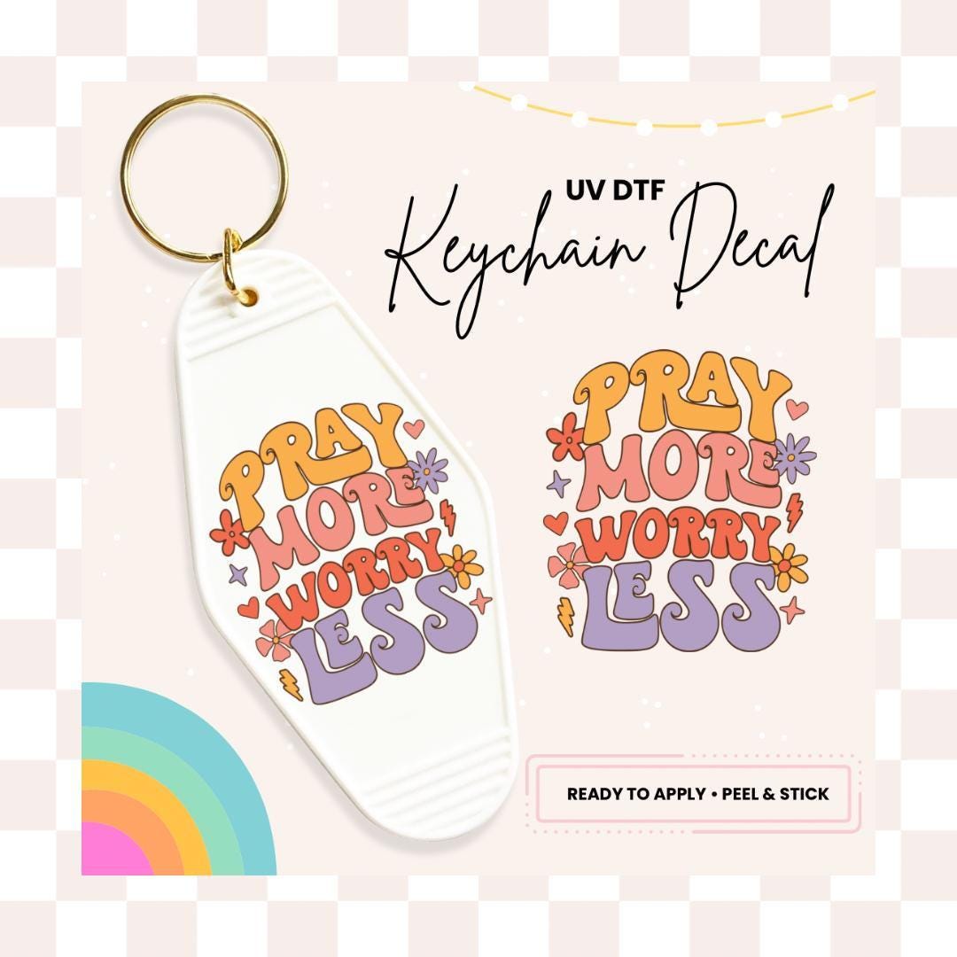 UV DTF Sticker For Retro Motel Keychain- Ready To Apply- No Heat Needed - Ready to Ship!