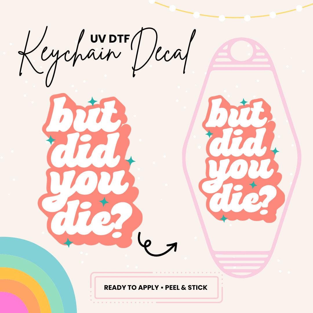 UV DTF Sticker For Retro Motel Keychain- Ready To Apply- No Heat Needed - Ready to Ship!