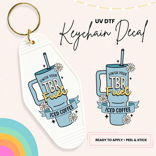 UV DTF Sticker For Retro Motel Keychain- Ready To Apply- No Heat Needed - Ready to Ship!