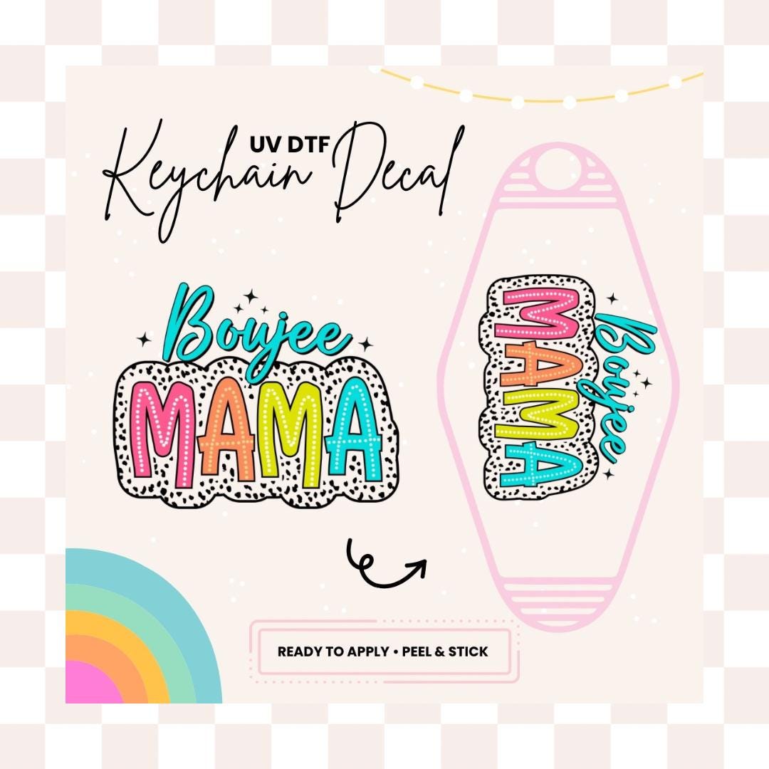 UV DTF Sticker For Retro Motel Keychain- Ready To Apply- No Heat Needed - Ready to Ship!