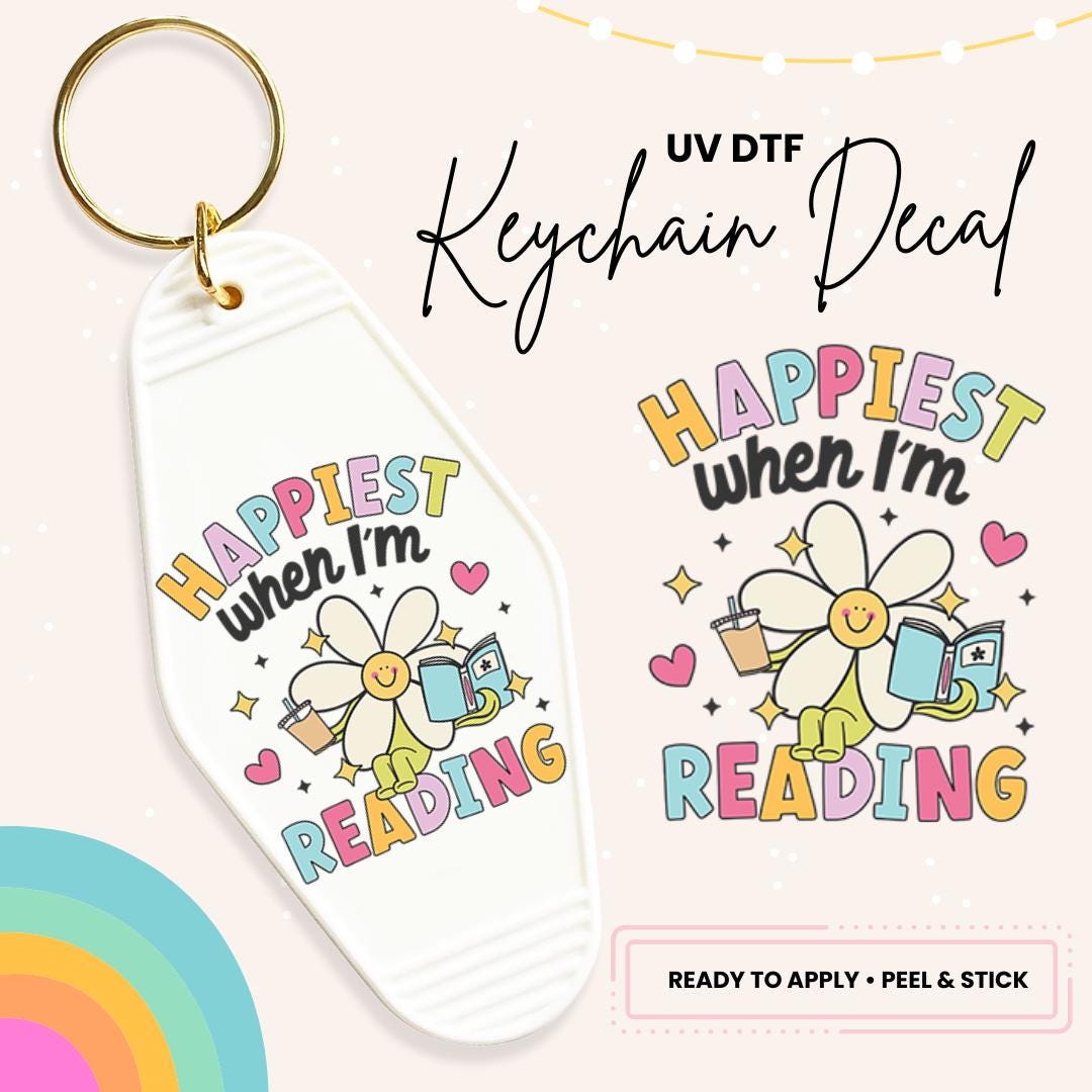 UV DTF Sticker For Retro Motel Keychain- Ready To Apply- No Heat Needed - Ready to Ship!