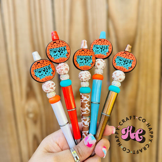 Country Girls Beaded Pen