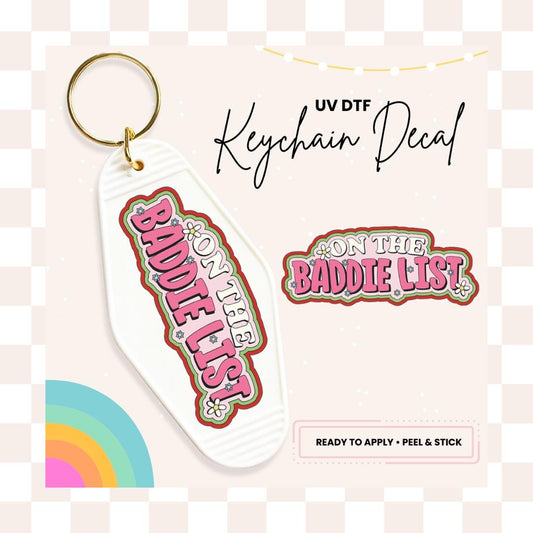 UV DTF Sticker For Retro Motel Keychain- Ready To Apply- No Heat Needed - Ready to Ship!