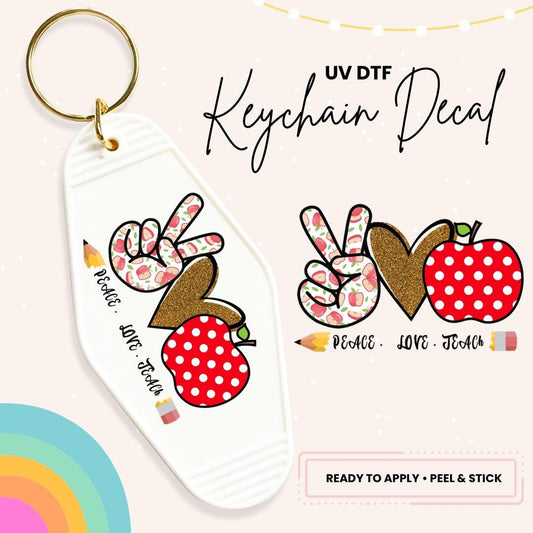 UV DTF Sticker For Retro Motel Keychain- Ready To Apply- No Heat Needed - Ready to Ship!