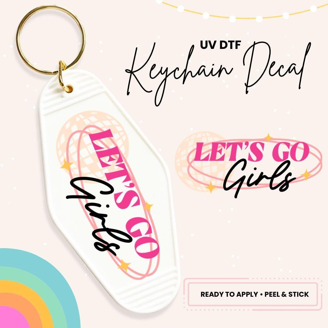 UV DTF Sticker For Retro Motel Keychain- Ready To Apply- No Heat Needed - Ready to Ship!