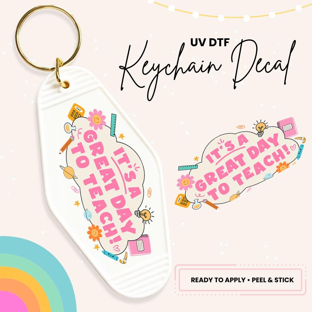 UV DTF Sticker For Retro Motel Keychain- Ready To Apply- No Heat Needed - Ready to Ship!