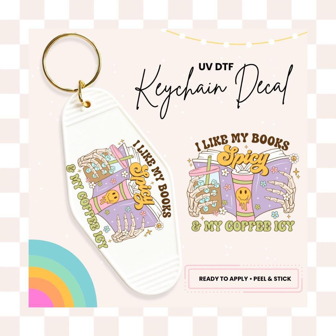 UV DTF Sticker For Retro Motel Keychain- Ready To Apply- No Heat Needed - Ready to Ship!
