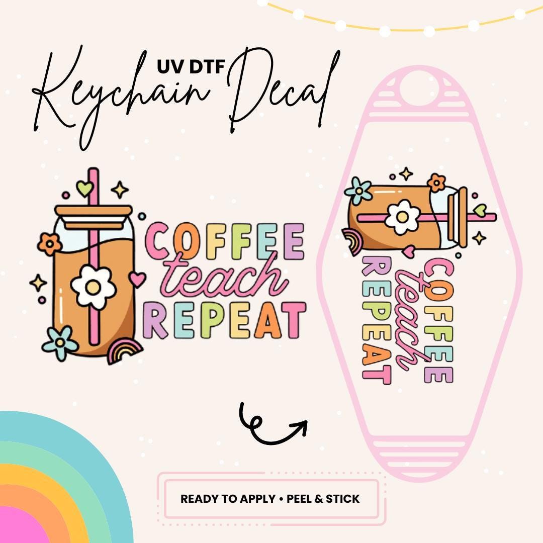 UV DTF Sticker For Retro Motel Keychain- Ready To Apply- No Heat Needed - Ready to Ship!