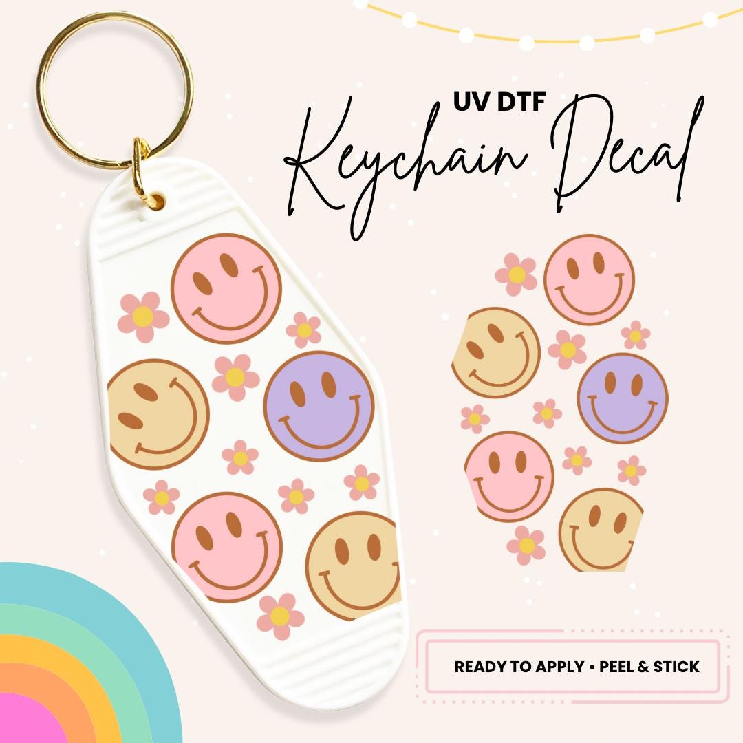 UV DTF Sticker For Retro Motel Keychain- Ready To Apply- No Heat Needed - Ready to Ship!