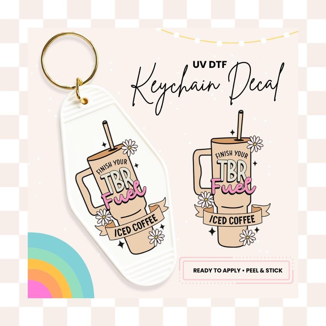 UV DTF Sticker For Retro Motel Keychain- Ready To Apply- No Heat Needed - Ready to Ship!