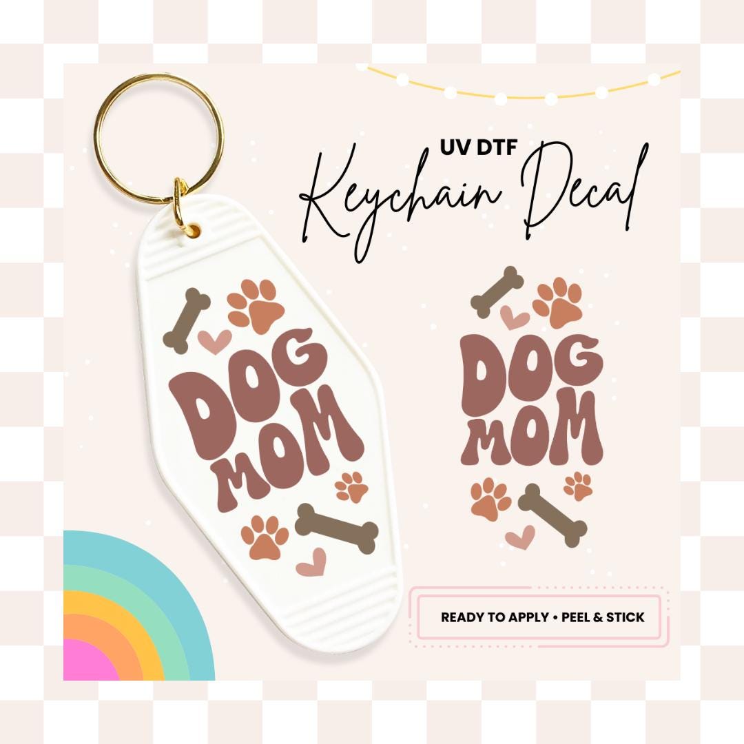 UV DTF Sticker For Retro Motel Keychain- Ready To Apply- No Heat Needed - Ready to Ship!