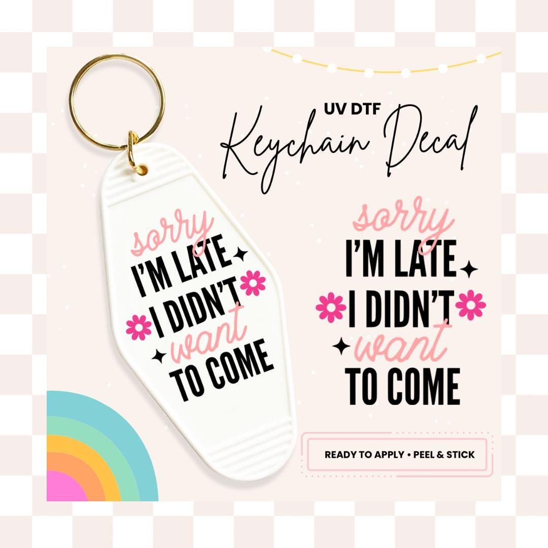 UV DTF Sticker For Retro Motel Keychain- Ready To Apply- No Heat Needed - Ready to Ship!
