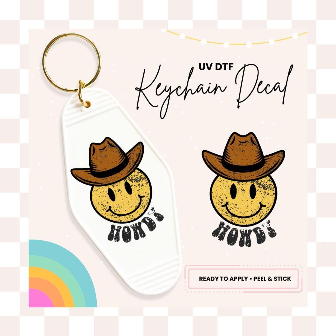 UV DTF Sticker For Retro Motel Keychain- Ready To Apply- No Heat Needed - Ready to Ship!