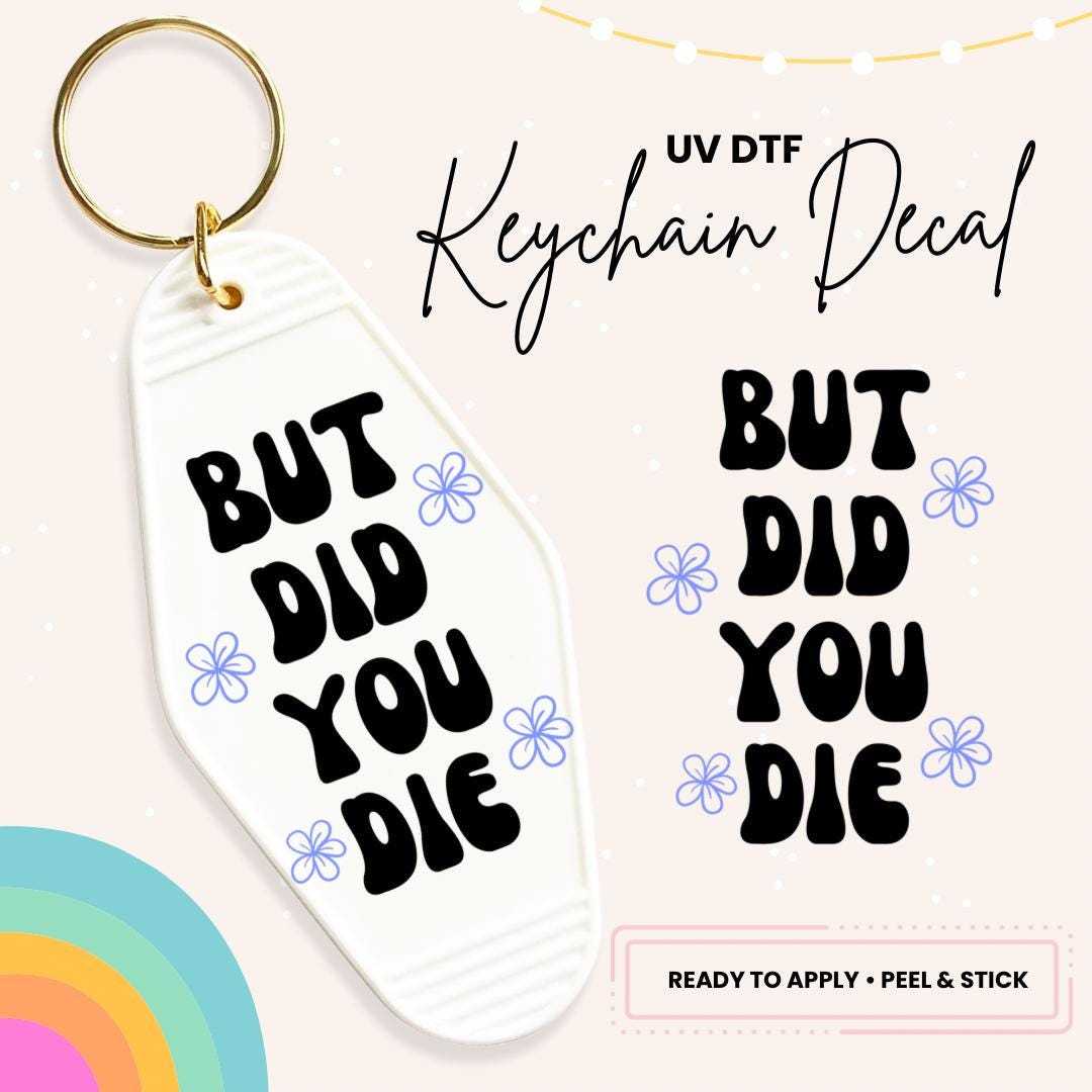 UV DTF Sticker For Retro Motel Keychain- Ready To Apply- No Heat Needed - Ready to Ship!