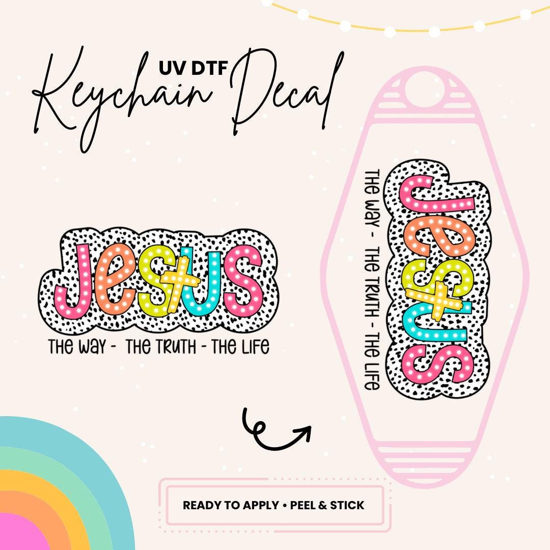 UV DTF Sticker For Retro Motel Keychain- Ready To Apply- No Heat Needed - Ready to Ship!