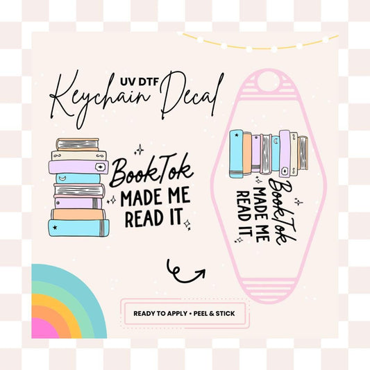 UV DTF Sticker For Retro Motel Keychain- Ready To Apply- No Heat Needed - Ready to Ship!