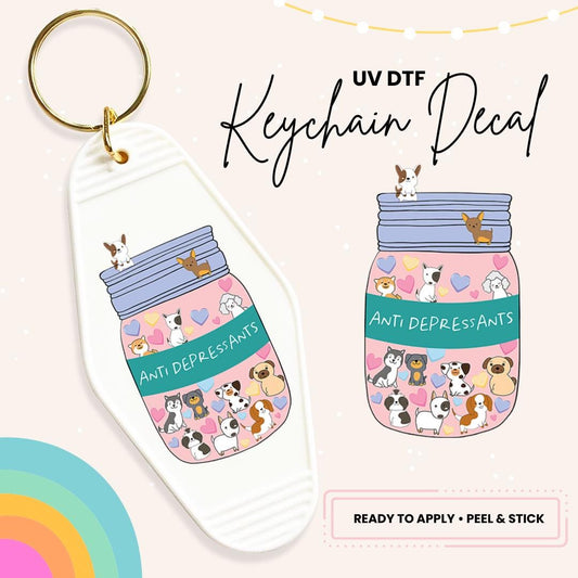 UV DTF Sticker For Retro Motel Keychain- Ready To Apply- No Heat Needed - Ready to Ship!