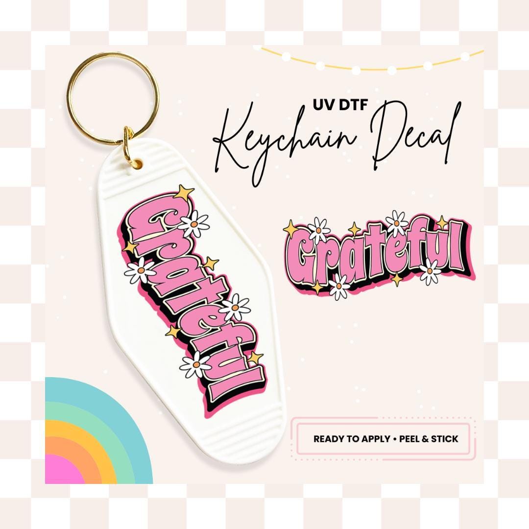 UV DTF Sticker For Retro Motel Keychain- Ready To Apply- No Heat Needed - Ready to Ship!