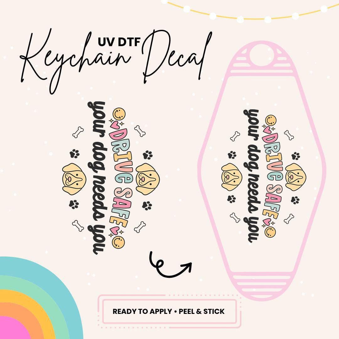 UV DTF Sticker For Retro Motel Keychain- Ready To Apply- No Heat Needed - Ready to Ship!