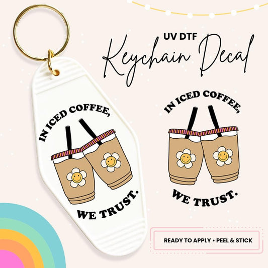 UV DTF Sticker For Retro Motel Keychain- Ready To Apply- No Heat Needed - Ready to Ship!