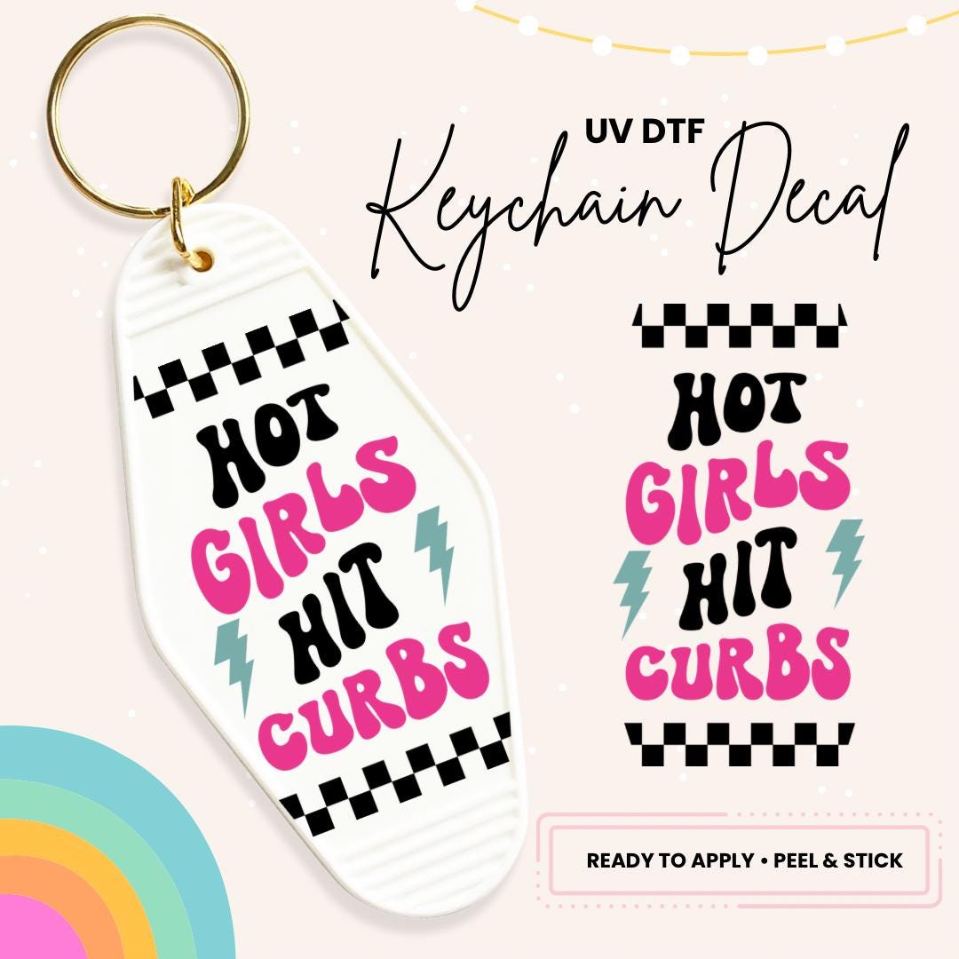 UV DTF Sticker For Retro Motel Keychain- Ready To Apply- No Heat Needed - Ready to Ship!