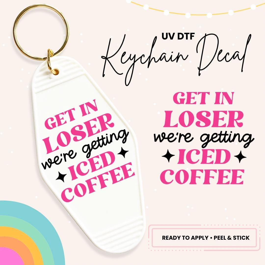 UV DTF Sticker For Retro Motel Keychain- Ready To Apply- No Heat Needed - Ready to Ship!