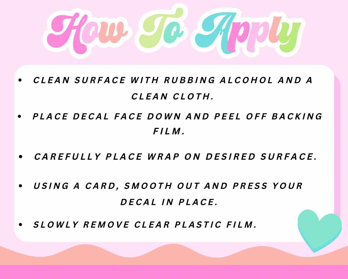 a poster with instructions for how to apply