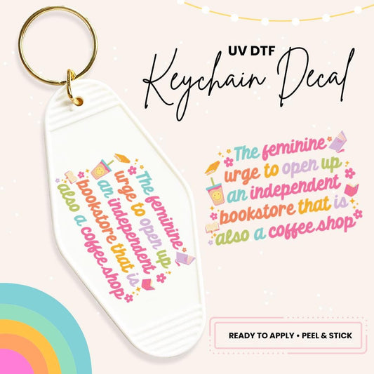 UV DTF Sticker For Retro Motel Keychain- Ready To Apply- No Heat Needed - Ready to Ship!