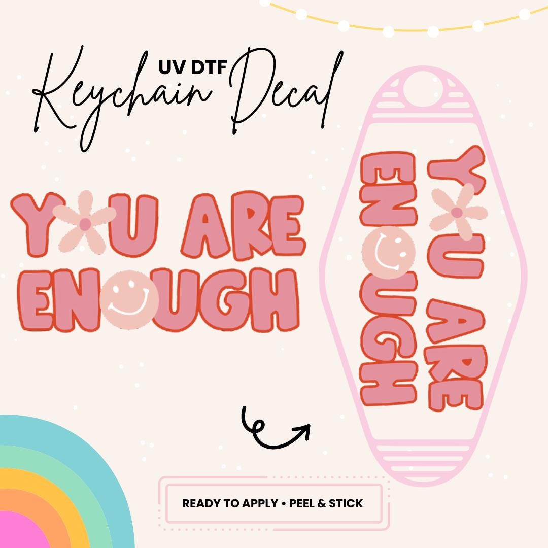 UV DTF Sticker For Retro Motel Keychain- Ready To Apply- No Heat Needed - Ready to Ship!