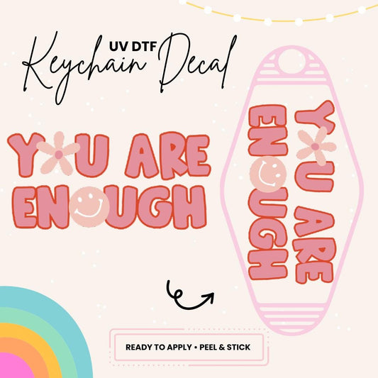 UV DTF Sticker For Retro Motel Keychain- Ready To Apply- No Heat Needed - Ready to Ship!