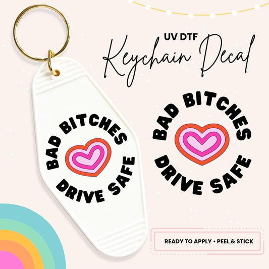 UV DTF Sticker For Retro Motel Keychain- Ready To Apply- No Heat Needed - Ready to Ship!