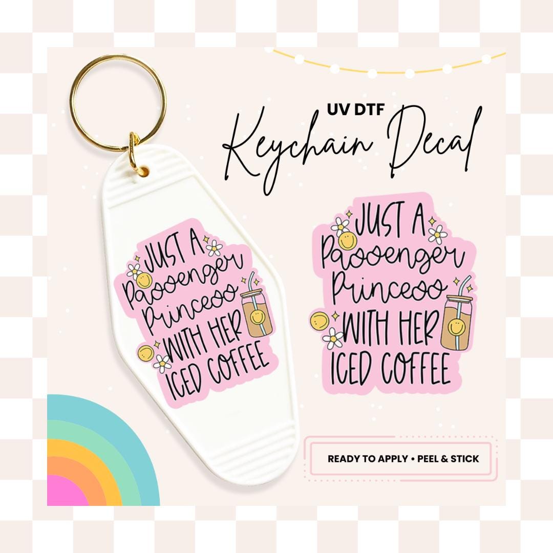 UV DTF Sticker For Retro Motel Keychain- Ready To Apply- No Heat Needed - Ready to Ship!