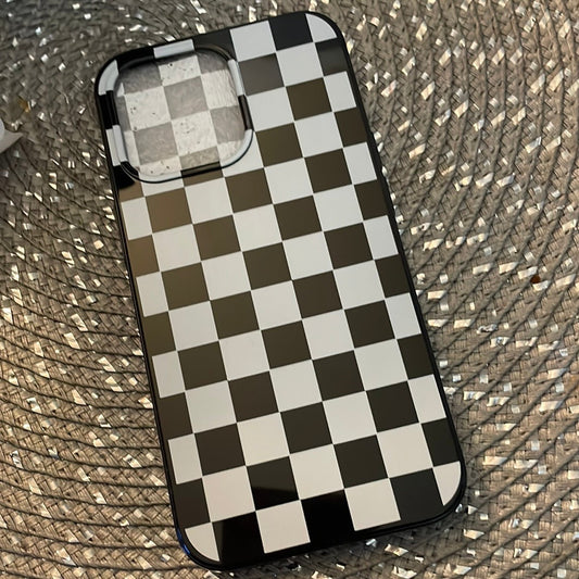 iPhone Black Checkered Case