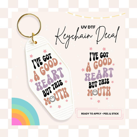 UV DTF Sticker For Retro Motel Keychain- Ready To Apply- No Heat Needed - Ready to Ship!