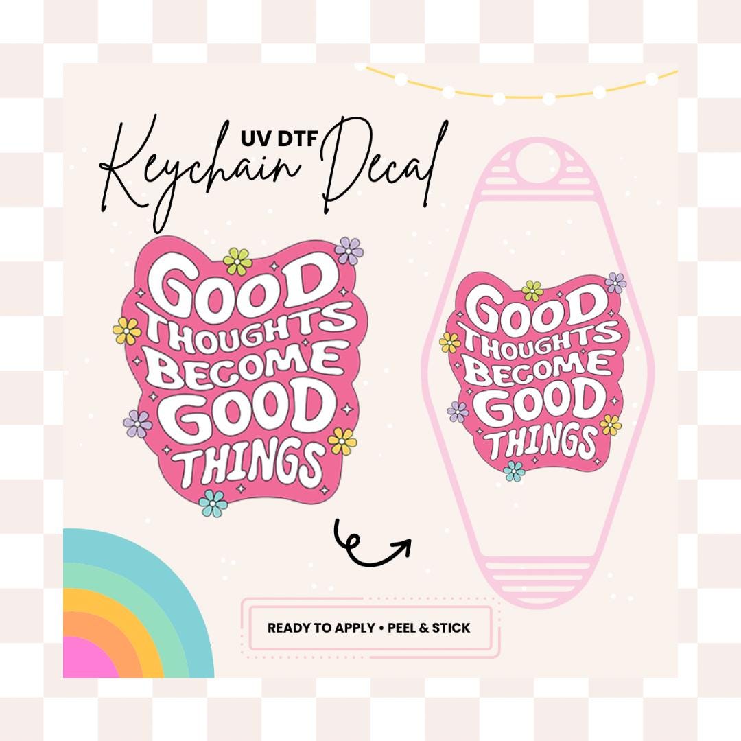 UV DTF Sticker For Retro Motel Keychain- Ready To Apply- No Heat Needed - Ready to Ship!