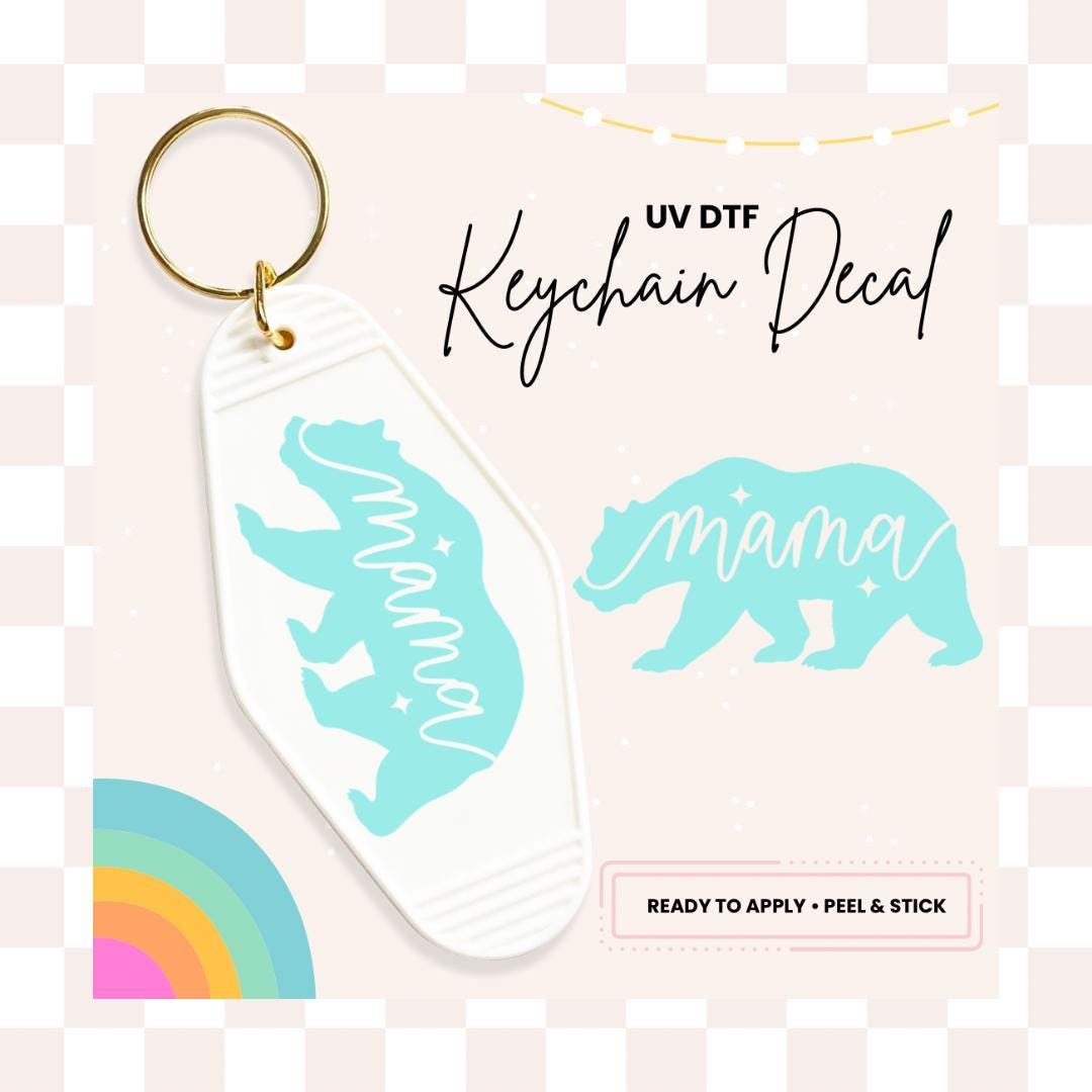 UV DTF Sticker For Retro Motel Keychain- Ready To Apply- No Heat Needed - Ready to Ship!