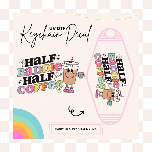 UV DTF Sticker For Retro Motel Keychain- Ready To Apply- No Heat Needed - Ready to Ship!