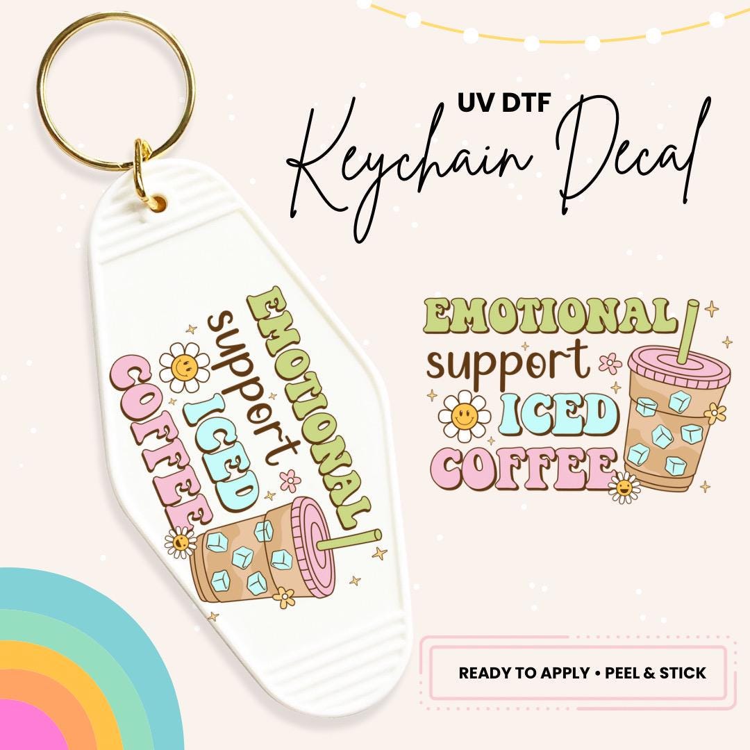 UV DTF Sticker For Retro Motel Keychain- Ready To Apply- No Heat Needed - Ready to Ship!