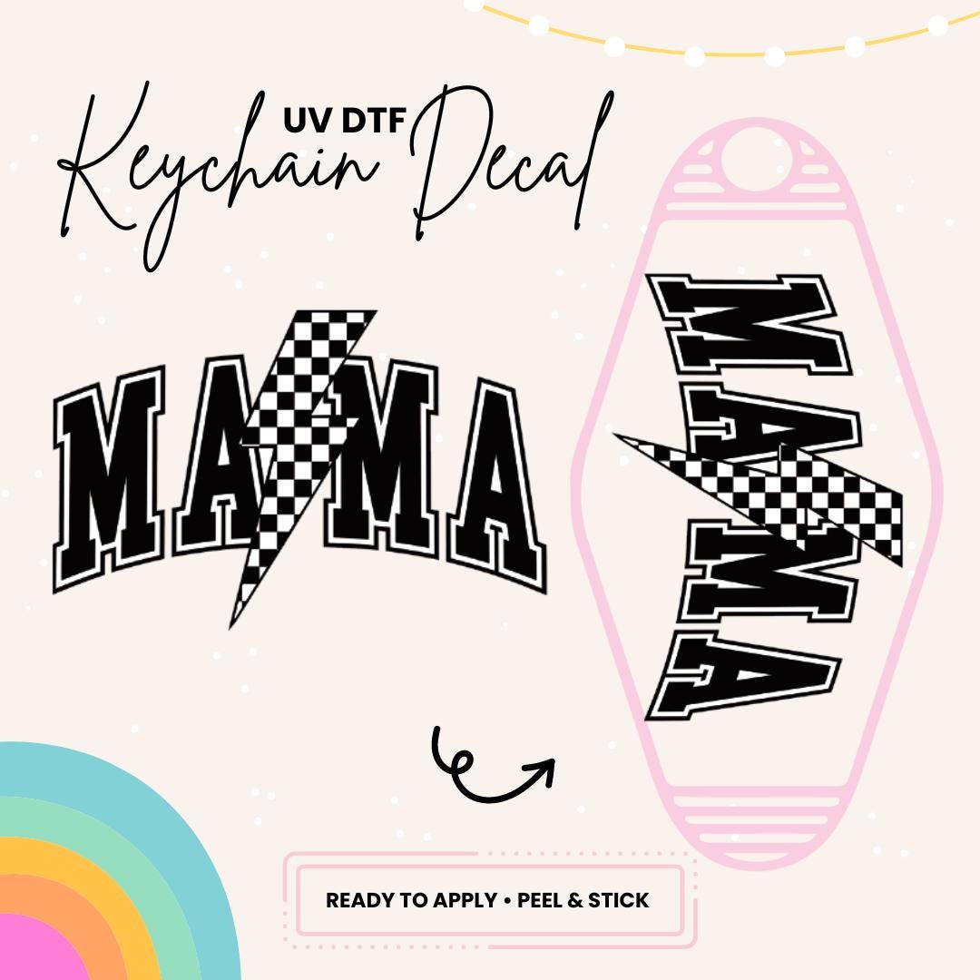 UV DTF Sticker For Retro Motel Keychain- Ready To Apply- No Heat Needed - Ready to Ship!