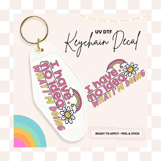 UV DTF Sticker For Retro Motel Keychain- Ready To Apply- No Heat Needed - Ready to Ship!