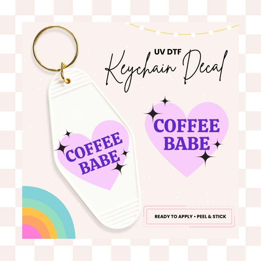 UV DTF Sticker For Retro Motel Keychain- Ready To Apply- No Heat Needed - Ready to Ship!