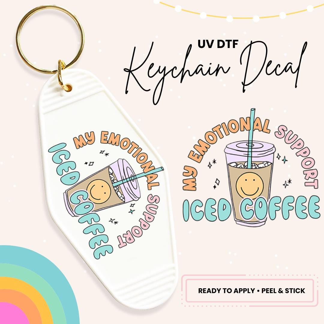 UV DTF Sticker For Retro Motel Keychain- Ready To Apply- No Heat Needed - Ready to Ship!