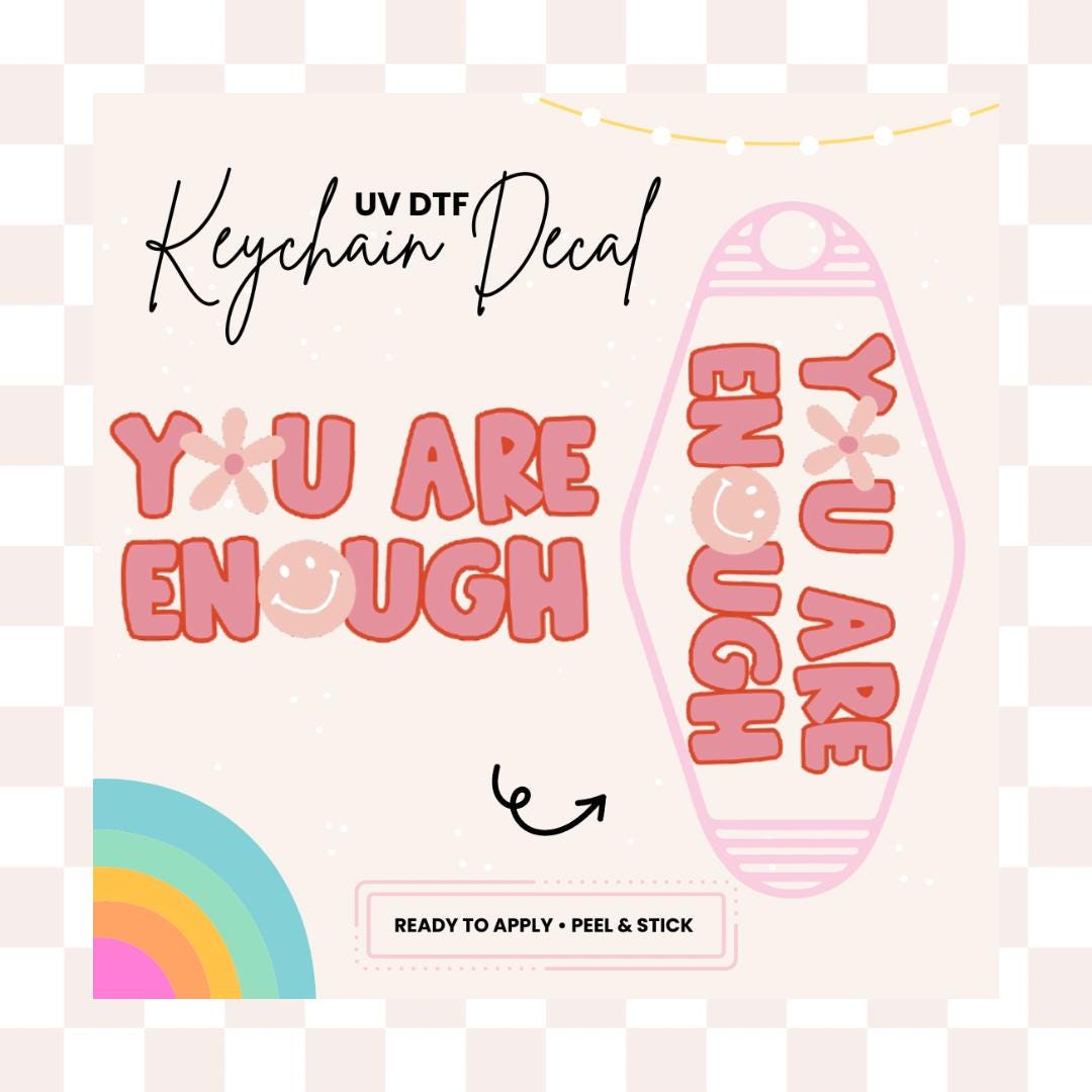 UV DTF Sticker For Retro Motel Keychain- Ready To Apply- No Heat Needed - Ready to Ship!